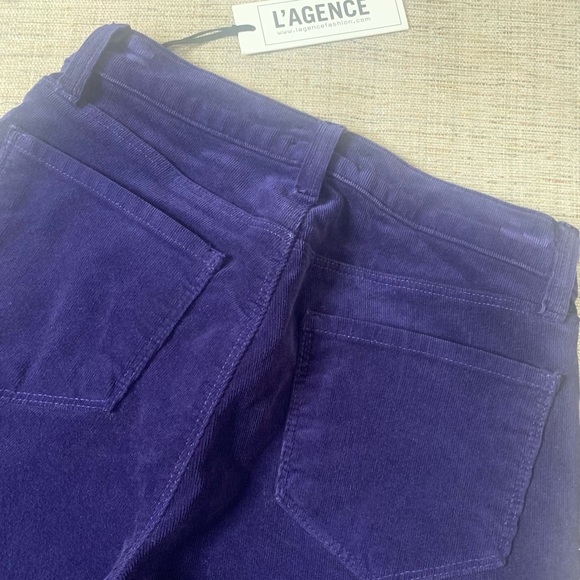 NWT L’AGENCE Sada Crop Slim Corduroy Pants in Navy, Size 25 - Picture 6 of 6